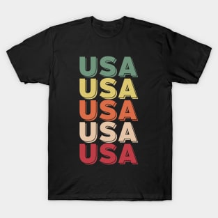 U.S.A HOT TRENDY VINTAGE RETRO INDEPENDENCE DAY 4TH JULY TEE T-Shirt